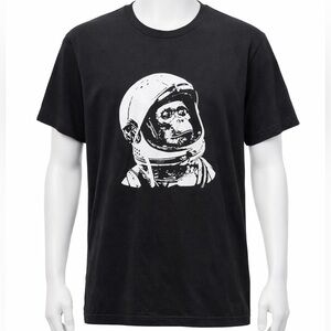 Gildan Softstyle Small Black Astronaut Monkey Astronaut Graphic Tee Unisex